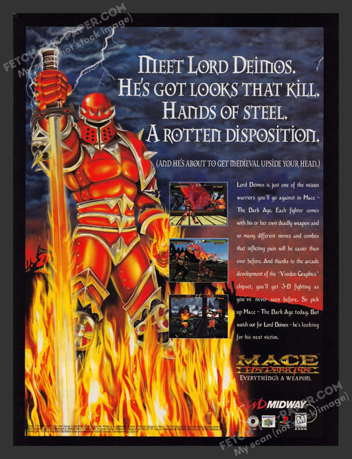 Mace: The Dark Age 1990s Video Game Print Advertisement Ad 1997