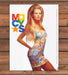 Macy's Model in Floral Dress Long Red Hair Print Ad 1993 1990s