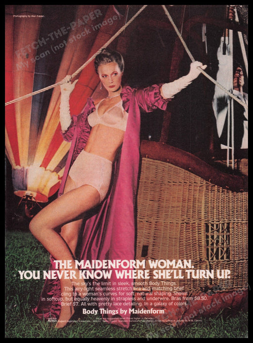 Maidenform 1980s Print Advertisement Ad 1981 Fetch the Paper!