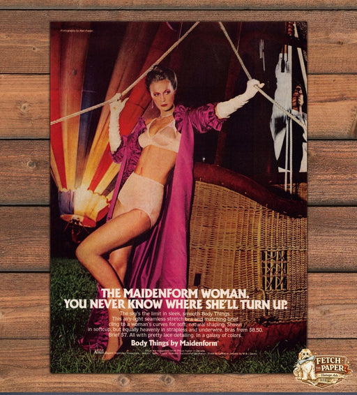 Maidenform Body Things 1980s Print Advertisement Ad 1981 Hot Air Balloon
