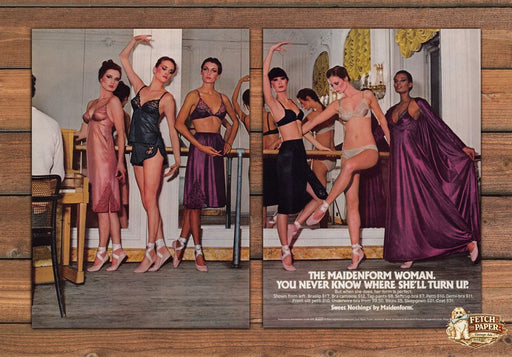 Maidenform Sweet Nothings 1980s Print Advertisement (2 pages) 1980 Ballet