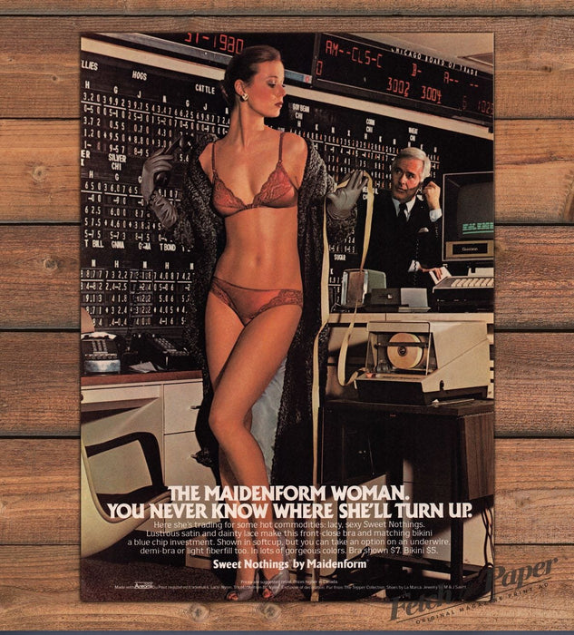 Maidenform Sweet Nothings 1980s Print Advertisement Ad 1980 Stock Exchange
