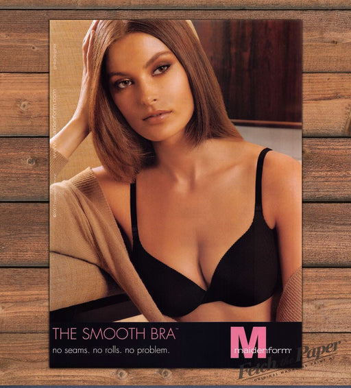 Maidenform The Smooth Bra Sexy Brunette Lingerie 2000s Print Advertisement 2007