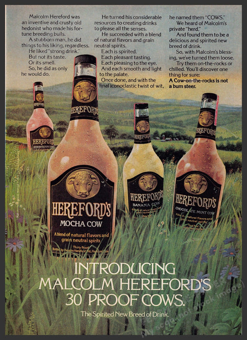 Malcom Hereford's 1970s Print Advertisement 1976 Spring Grass Field Fetch-the-Paper