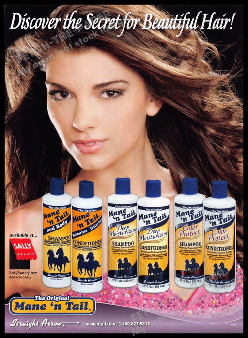 Mane 'n Tail 2010s Magazine Print Advertisement 2013 Hair Secret Straight Arrow