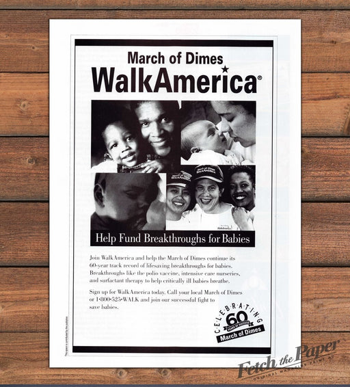 March of Dimes WalkAmerica Breakthroughs for Babies Print Ad 1998 1990s