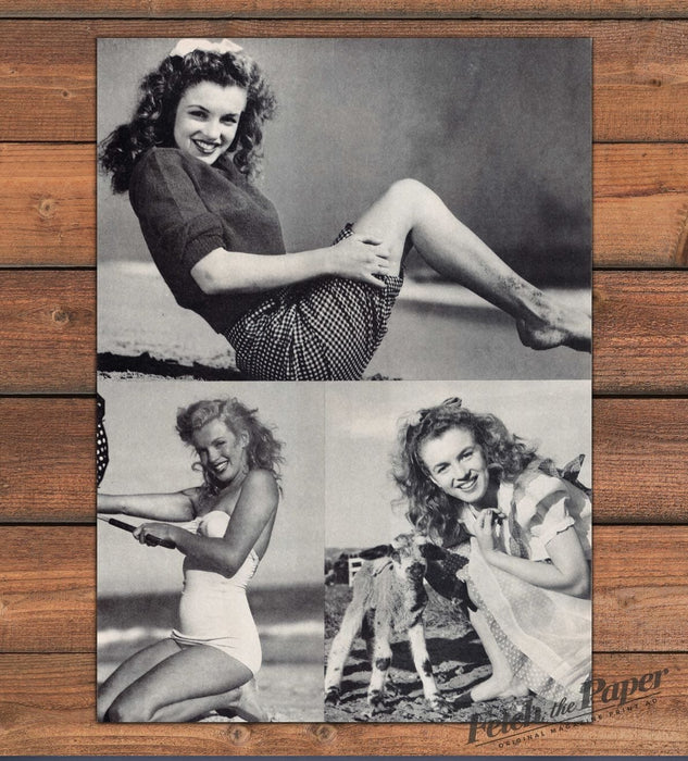 Marilyn Monroe Curly Haired Beach Skirt Bare Legs Magazine Photo 1986 1980s