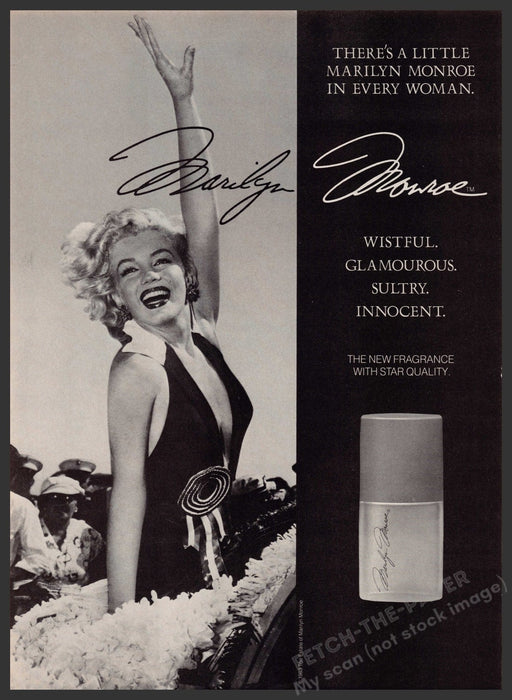 Marilyn Monroe Fragrance Promo 1980s Print Advertisement Ad 1983 Fetch the Paper!