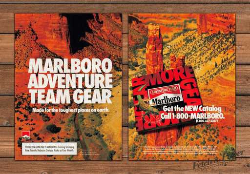 Marlboro Adventure Team Gear Catalog Canyon Landscape Print Ad 1993 1990s (2pgs)