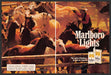 Marlboro Lights 1980s Print Advertisement (2 page) 1987 Cowboy Horses Paddock Marlboro Lights