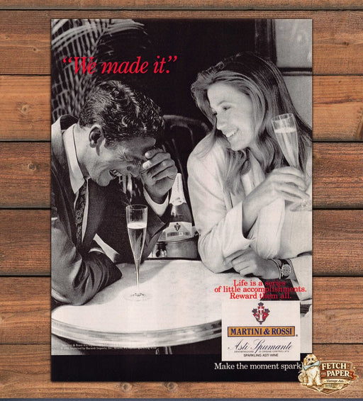 Martini & Rossi Asti Spumante We Made It Champagne Laughing Print Ad 1991 1990s