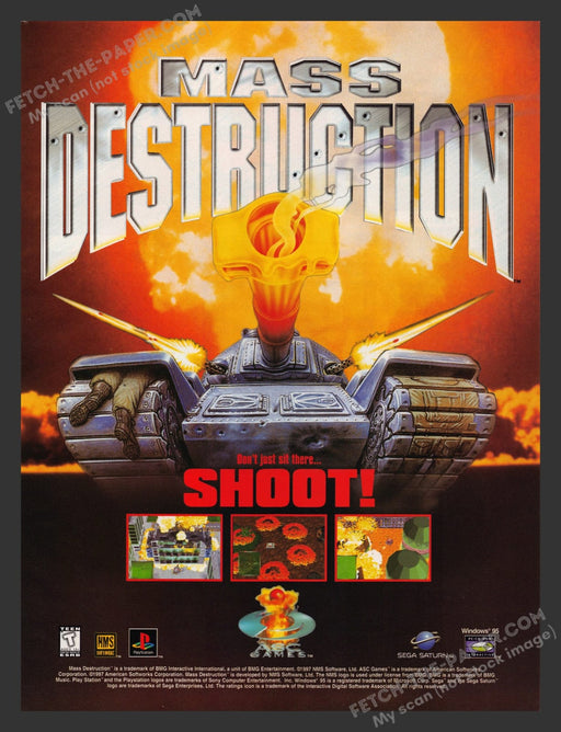 Mass Destruction 1990s Video Game Print Advertisement Ad 1997
