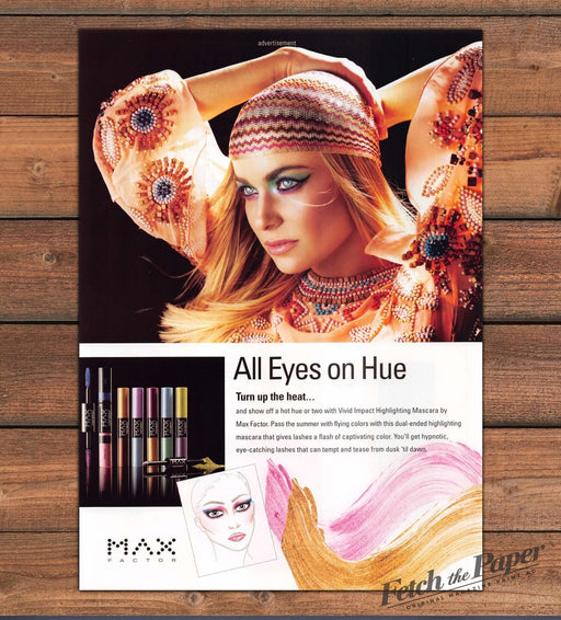 Max Factor "All Eyes on Hue" Mascara Carmen Electra Print Ad 2008 2000s
