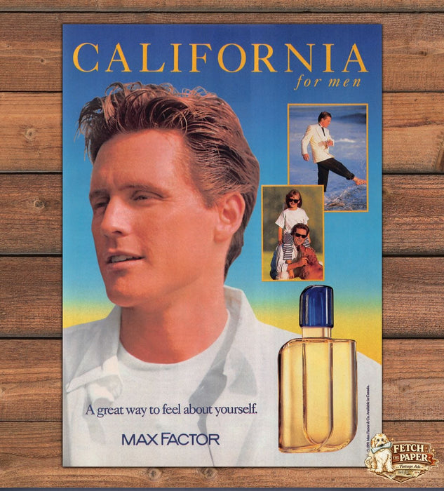 Max Factor California For Men Cologne Beach Splash Family Print Ad 1991 1990s