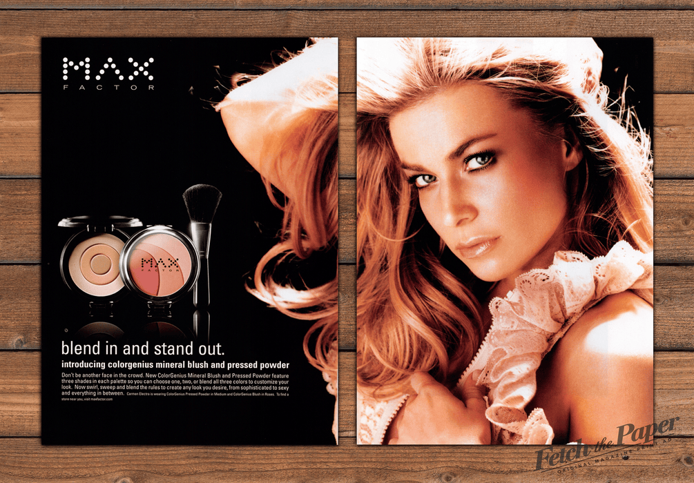 Max Factor Carmen Electra ColorGenius Mineral Blush Print Ad 2008 2000s (2pgs)