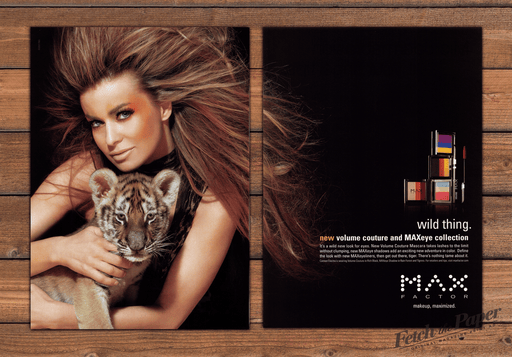 Max Factor Carmen Electra Tiger Cub "wild thing" Print Ad 2007 2000s (2pgs)