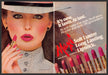Max Factor Lustre Lipstick 1980s Print Advertisement (2 page) 1982 Red Lips Fetch-the-Paper