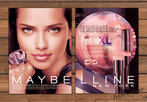Maybelline Adriana Lima Lip Plumper Print Ad 2008 2000s (2pgs)