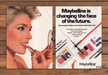 Maybelline Changing The Face Of The Future Lipstick Print Ad 1987 1980s (2pgs)