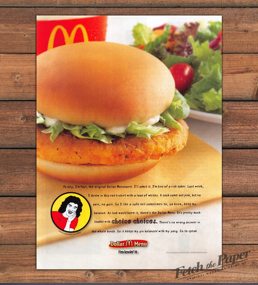 McDonald's Dollar Menu 2000s Print Advertisement Ad 2009 Chicken Sandwich
