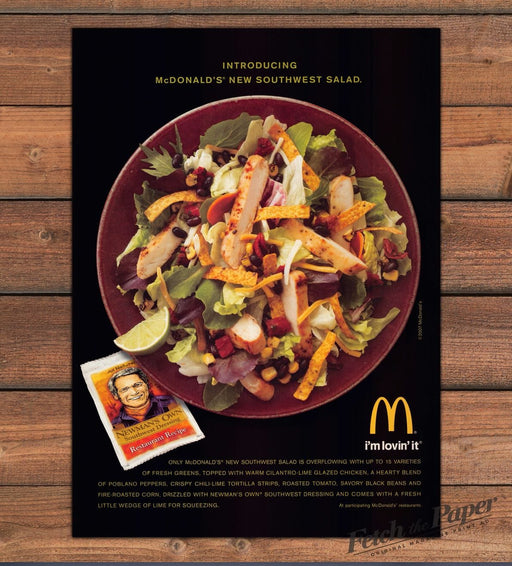 McDonald's Southwest Salad Newman's Own Grilled Chicken Print Ad 2007 2000s