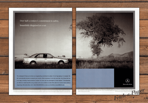Mercedes-Benz E-Class Safety Disguised as a Car Print Ad 1999 1990s (2pgs)