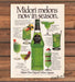 Midori Melon Liqueur Cocktail Recipes Margarita Colada Print Ad 1983 1980s