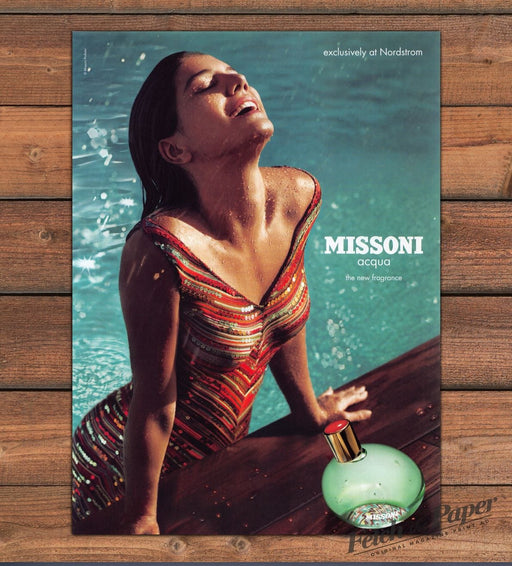 Missoni Acqua Fragrance Wet Woman Pool Sequin Swimsuit Print Ad 2007 2000s