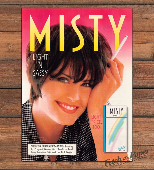 Misty Lights Slims "Light 'N Sassy" Retro Pixie Cut Print Ad 1997 1990s