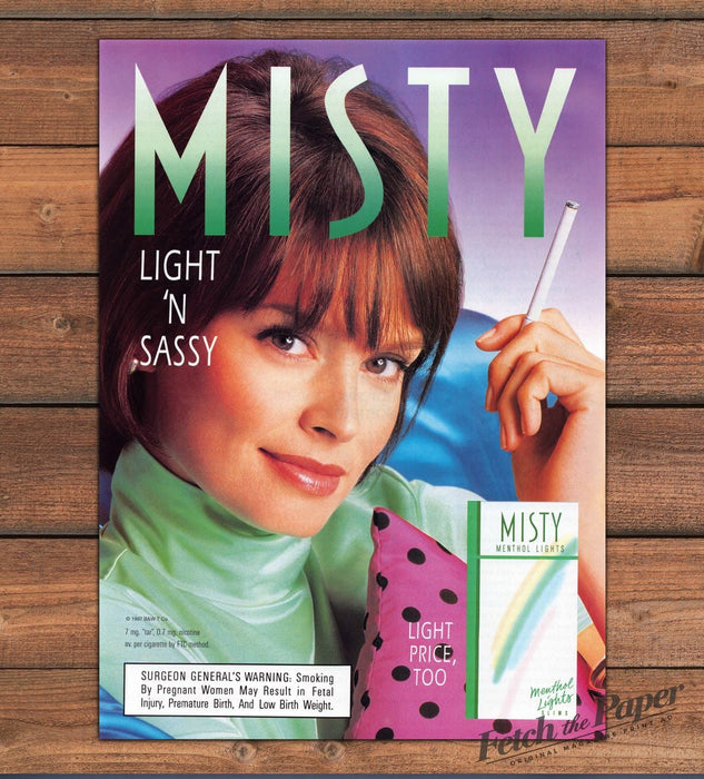 Misty Menthol Lights Cigarettes Light 'n Sassy Print Ad 1997 1990s