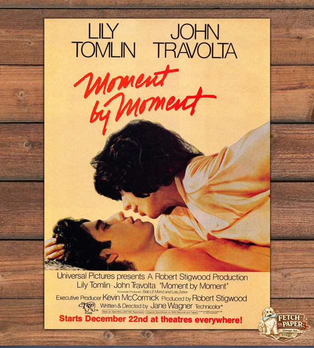 Moment by Moment Lily Tomlin John Travolta Kiss Embrace Print Ad 1978 1970s