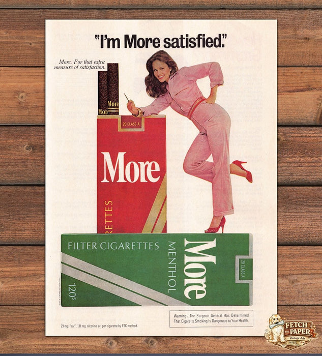 More Cigarettes 1980s Print Ad Kicking Legs