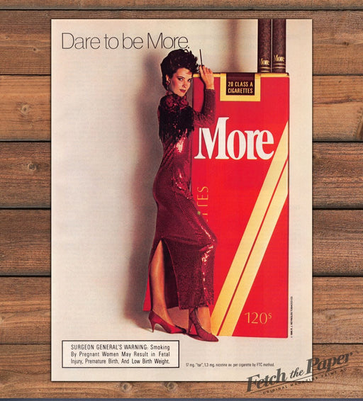 More Cigarettes Dare To Be More Red Sequin Dress Print Ad 1986 1980s