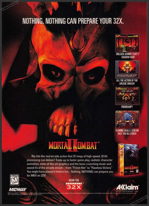 Mortal Kombat II Video Game 1990s Print Advertisement Ad 1994