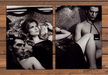 Mossimo Black And White Woman Two Men Ornate Sofa Print Ad 1997 1990s (2pgs)