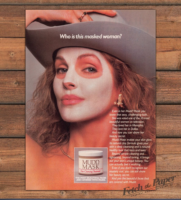 Mudd Mask Treatment Pricilla Presley 1980s Print Advertisement Ad 1986