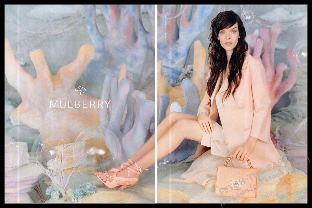 Mulberry 2010s Print Advertisement (2 page) 2013 Legs Pastels Coral Sea Pinks