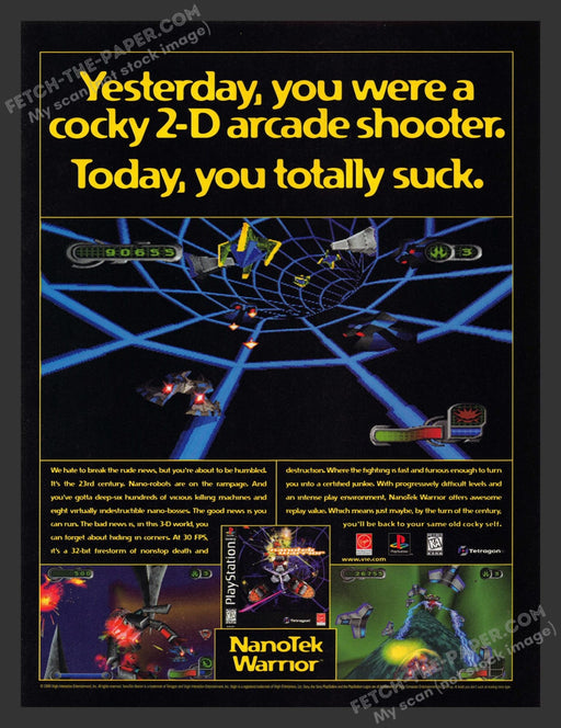NanoTek Warrior 1990s Video Game Print Advertisement Ad 1997