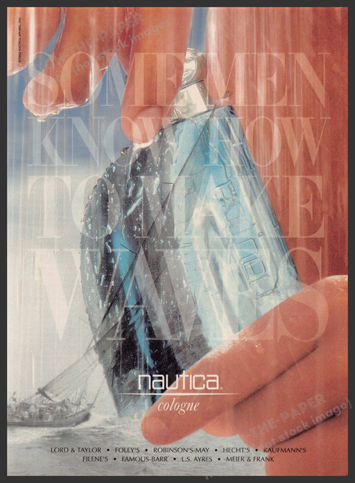 Nautica 1990s Print Advertisement 1995 Know how to make waves  (Not the cologne) Nautica
