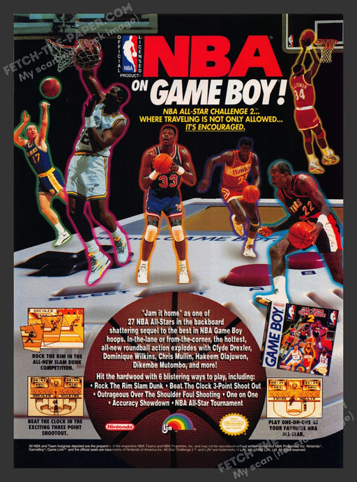 NBA All-Star Challenge 2 Video Game 1990s Print Advertisement Ad 1992