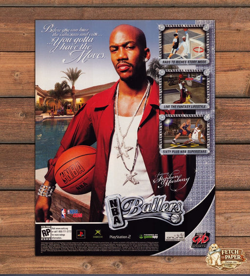 NBA Ballers Stephon Marbury 2000s Video Game Print Advertisement 2004