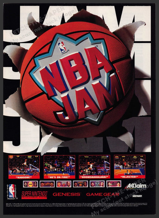 NBA Jam Video Game 1990s Print Advertisement Ad 1994