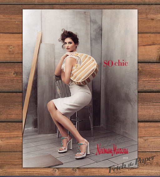 Neiman Marcus Legs Dior Straw Bag White Heels SO Chic Print Ad 2008 2000s