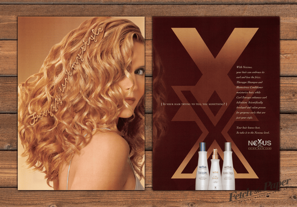Nexus Salon Hair Care Curly Blonde Therappe Print Ad 2007 2000s (2pgs)