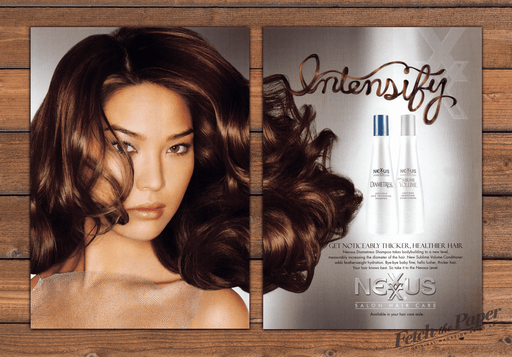 Nexxus Intensify Diametress Shampoo Curly Brown Hair Print Ad 2008 2000s (2pgs)