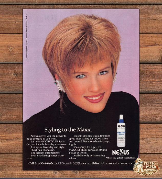 Nexxus Maxxistyler Styling to the Maxx Short Hair Print Ad 1990 1990s
