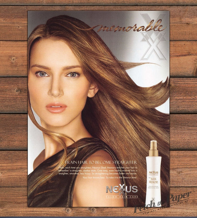 Nexxus Sleek Memory Hair Care Print Ad 2008 2000s