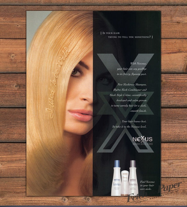 Nexxus Sleektress Hydra Sleek Salon Hair Care Blonde Hair Print Ad 2007 2000s