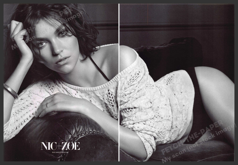 Nic + Zoe Arizona Muse 2010s Print Ad (2 page) 2013 Legs Beautiful Couch Fetch-the-Paper