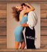Night Out Passionate Kiss Couple Blue Backless Dress Magazine Photo 1987 1980s